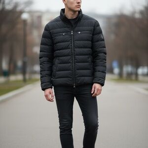 Cole Haan Men's Grey Packable Down Puffer Jacket size L